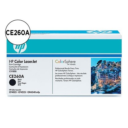 Toner hp color laserjet cp4025 cp4525 ce260a negro 8500 pags