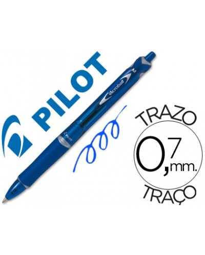 Boligrafo pilot acroball azul tinta aceite punta de bola de 10mm retractil