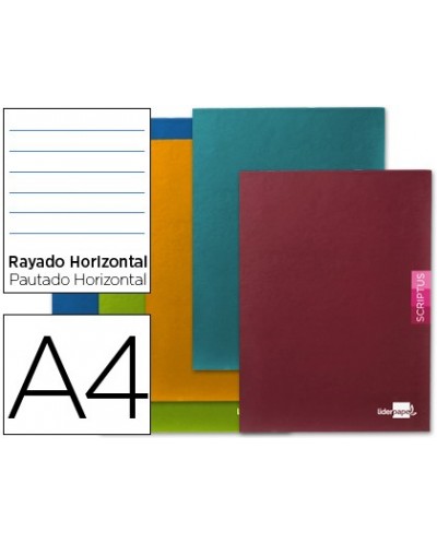 Libreta liderpapel scriptus a4 48 hojas 90g m2 horizontal con margen