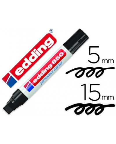 Rotulador edding marcador permanente 850 negro punta biselada 5 15 mm recargable