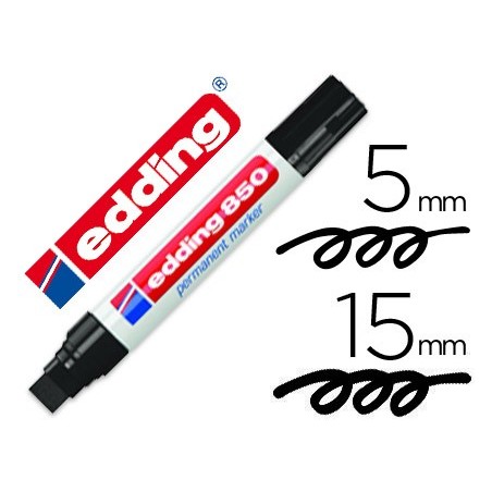 Rotulador edding marcador permanente 850 negro punta biselada 5 15 mm recargable