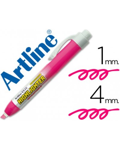 Rotulador artline clix fluorescente ek 63 rosa punta biselada 400 mm