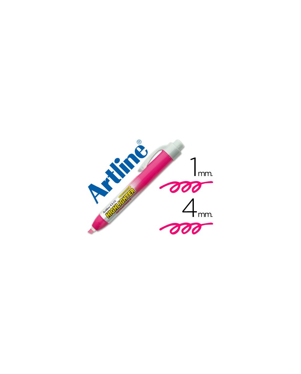 Rotulador artline clix fluorescente ek 63 rosa punta biselada 400 mm
