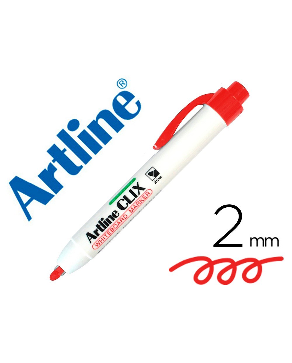 Rotulador artline clix pizarra ek 573a rojo punta retactil redonda 200 mm