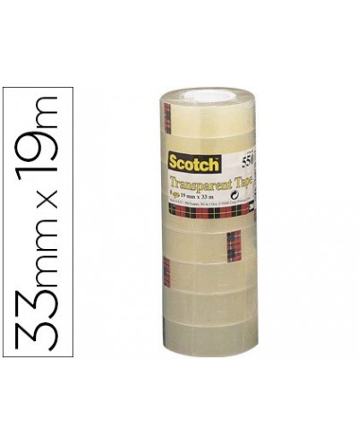 Cinta adhesiva scotch acordeon pack 8 550 19x33 mm