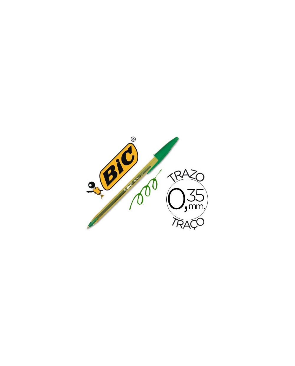 Boligrafo bic cristal punta fina verde