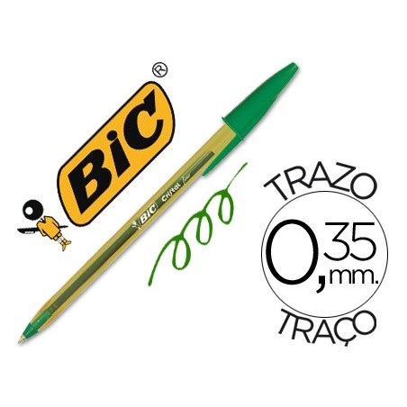 Boligrafo bic cristal punta fina verde