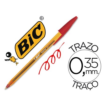 Boligrafo bic cristal punta fina rojo