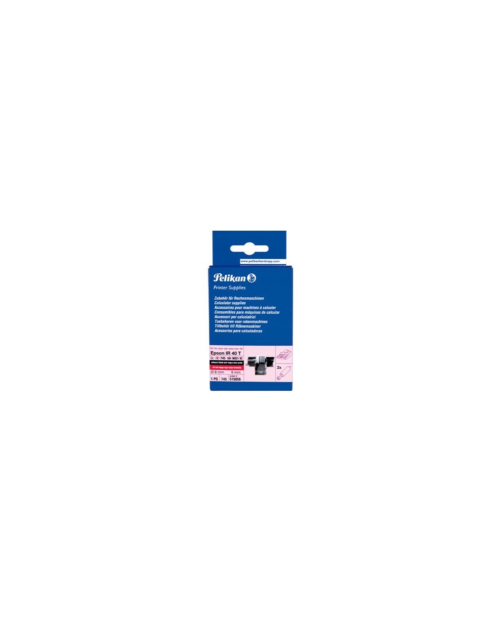 Rodillo entintado pelikan ir40t negro rojo 2 unid