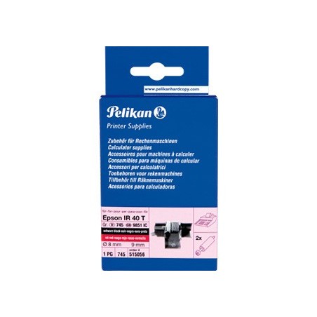 Rodillo entintado pelikan ir40t negro rojo 2 unid