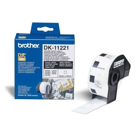 Etiqueta brother dk 11221 23x23 mm 1000 etq para impresoras ql