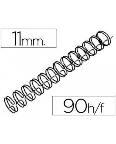 Espiral wire 3 1 11 mm n7 negro capacidad 90 hojas caja de 100 unidades