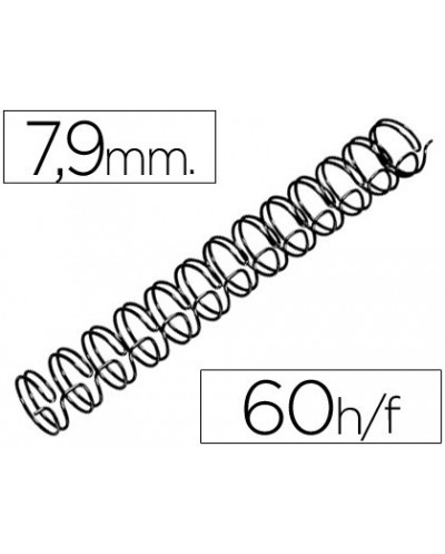 Espiral wire 3 1 79 mm n5 negro capacidad 60 hojas caja de 100 unidades