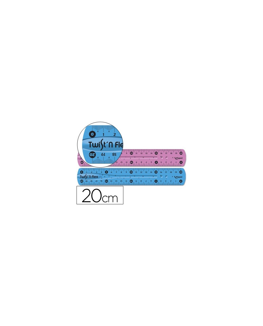 Regla maped plastico flexible de 20 cms colores surtidos