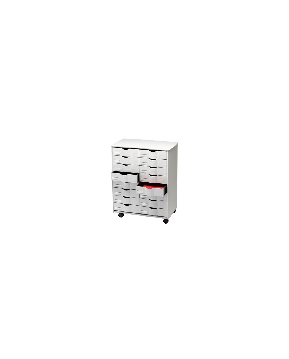 Mueble auxiliar fast paperflow para oficina negro 16 cajones en 2 columnas gris5x382 715x58x343 cm