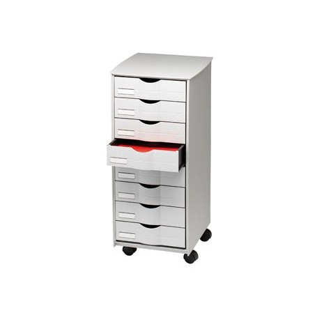 Mueble auxiliar fast paperflow para oficina 8 cajones en color gris 5x825x382 715x316x343 cm