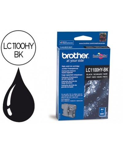 Ink jet brother lc 1100bk negro alta capacidad 900 pag