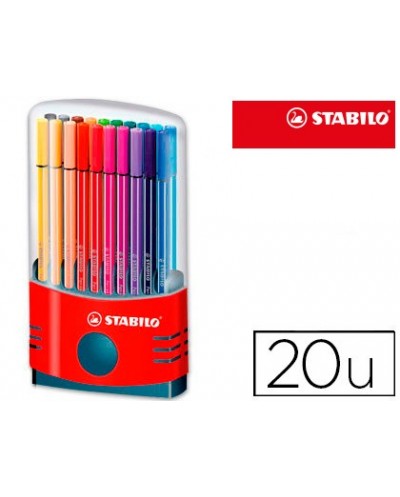 Rotulador stabilo punta de fibra pen 68 color parade estuche de 20 rotuladores