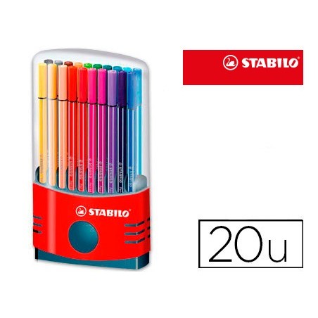 Rotulador stabilo punta de fibra pen 68 color parade estuche de 20 rotuladores