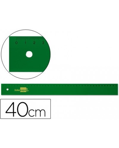 Regla liderpapel 40 cm acrilico verde