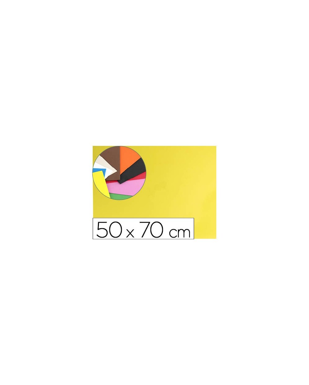 Goma eva liderpapel 50x70cm 60g m2 espesor 15mm amarillo