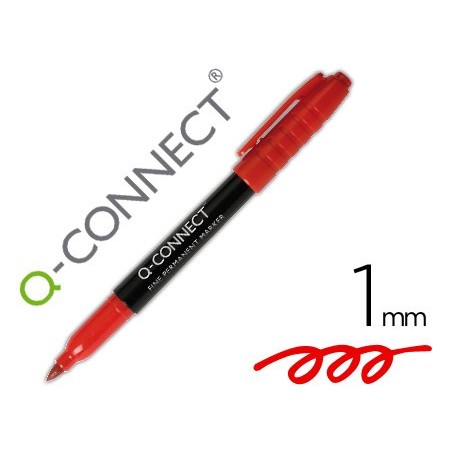 Rotulador q connect para cd dvd punta fibra permanente rojo punta redonda 10 mm
