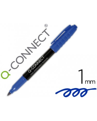 Rotulador q connect para cd dvd punta fibra permanente azul punta redonda 10 mm