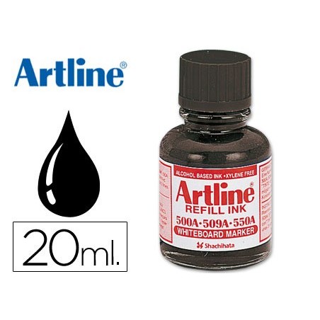 Tinta artline negro para rotulador pizarra blanca 500 a frasco de 20 ml