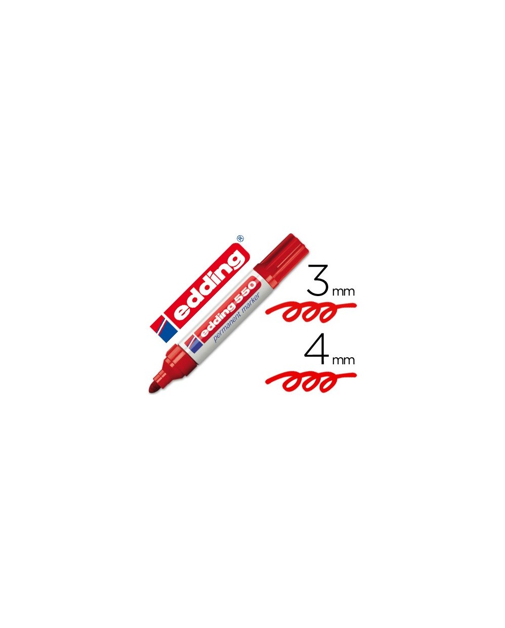 Rotulador edding punta fibra permanente 550 rojo n2 punta redonda recargable