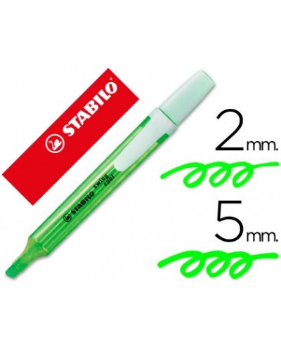 Rotulador stabilo marcador fluorescente swing cool verde