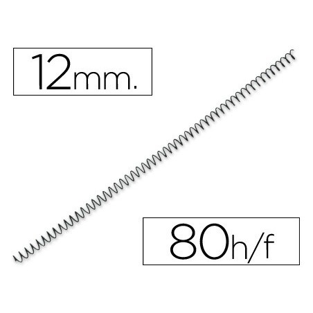 Espiral metalico yosan negro paso 64 5 1 12 mm calibre 100 mm