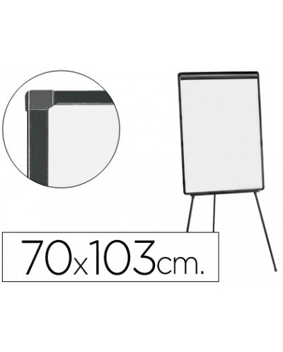 Pizarra blanca q connect con tripode 100x70 cm para convenciones superficie laminada marco negro