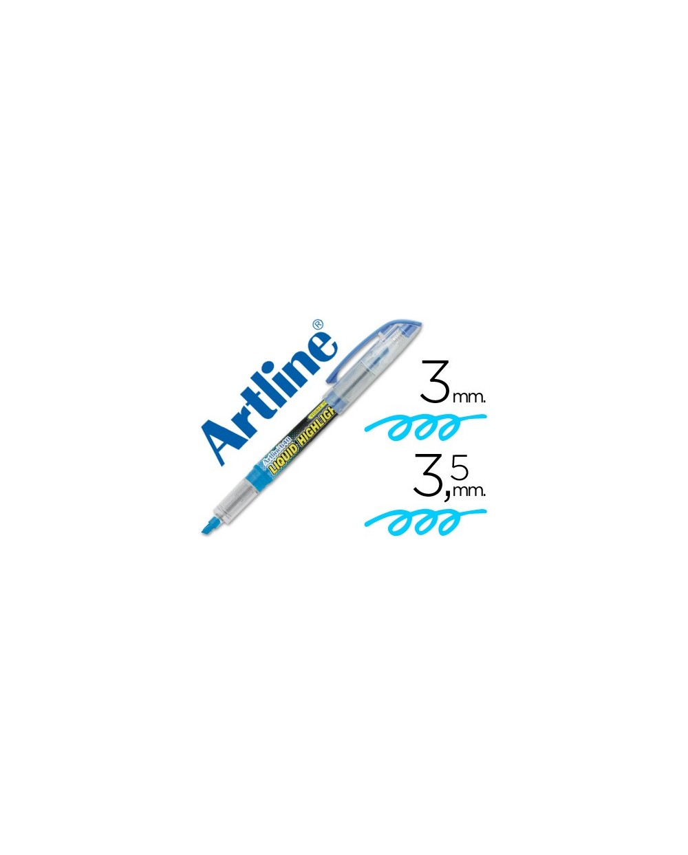 Rotulador artline fluorescente ek 640 azul punta biselada