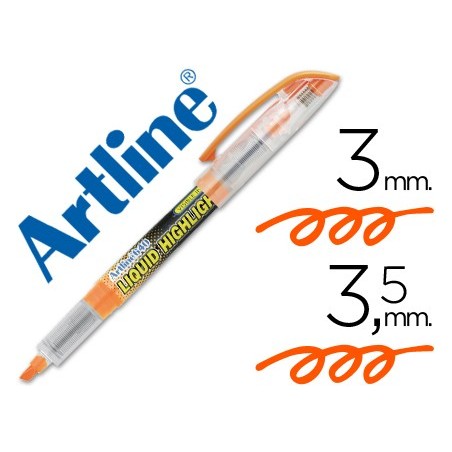 Rotulador artline fluorescente ek 640 naranja punta biselada