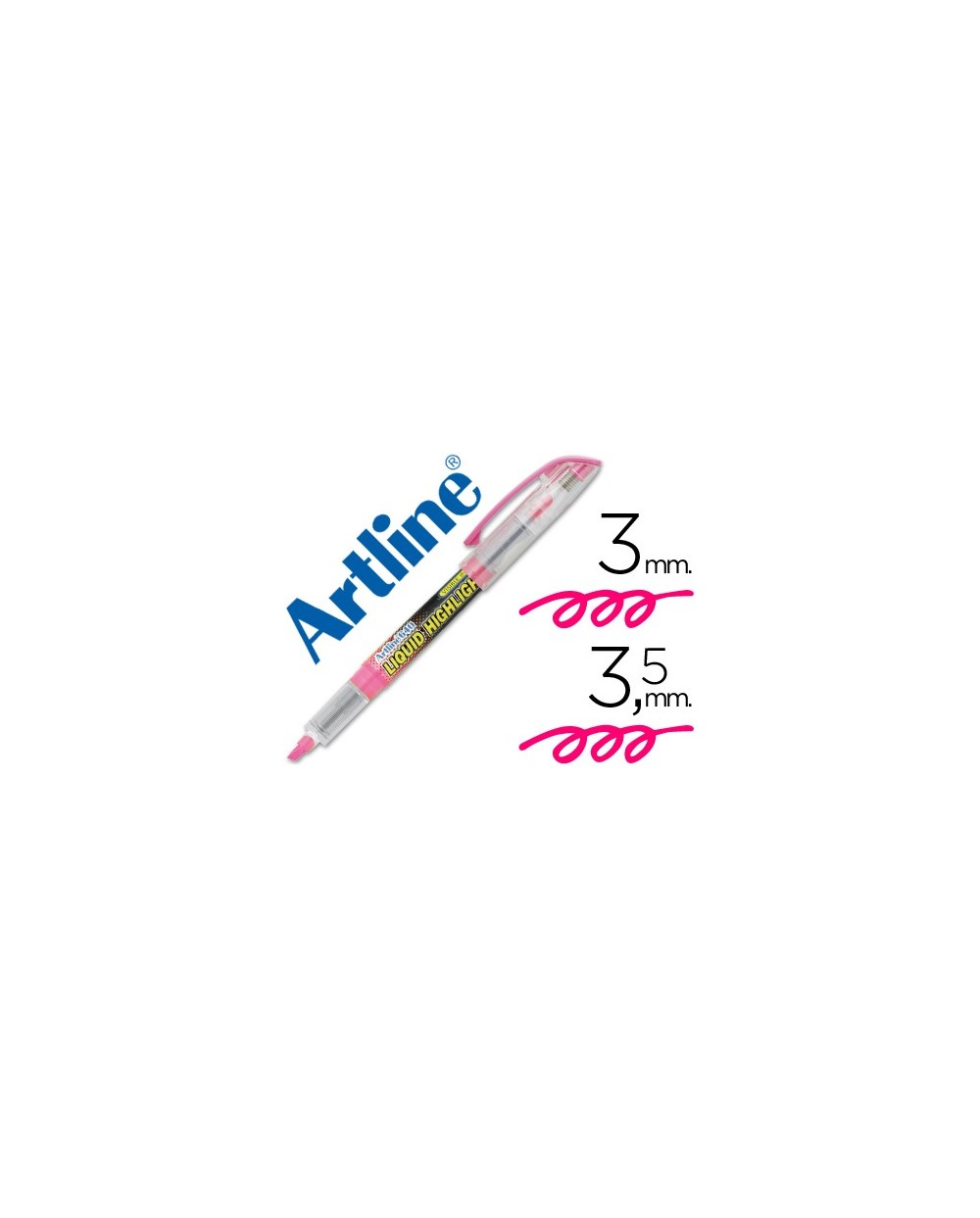 Rotulador artline fluorescente ek 640 rosa punta biselada