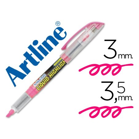 Rotulador artline fluorescente ek 640 rosa punta biselada