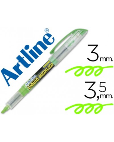 Rotulador artline fluorescente ek 640 verde punta biselada