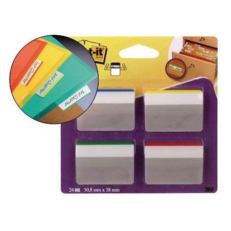 Banderitas separadoras rigidas dispensador 4 colores post it index 686a 1 grandes 24 banderitas