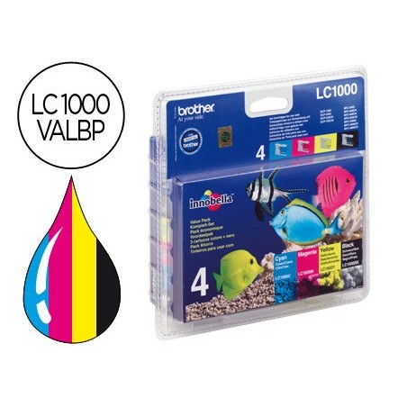 Ink jet brother lc 1000 pack negro cian magenta y amarillo