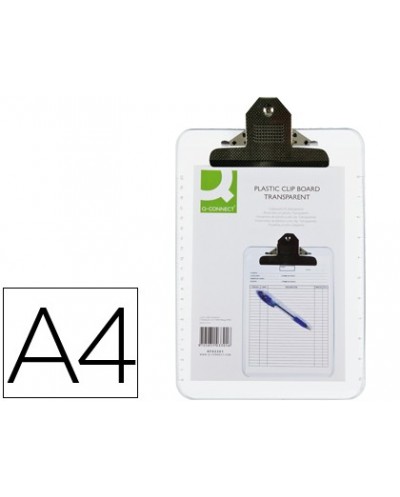 Portanotas q connect plastico transparente din a4 4 mm