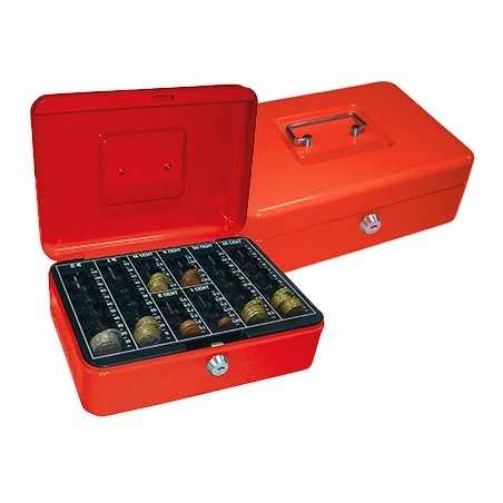 Caja caudales q connect 10 250x180x90 mm roja con portamonedas