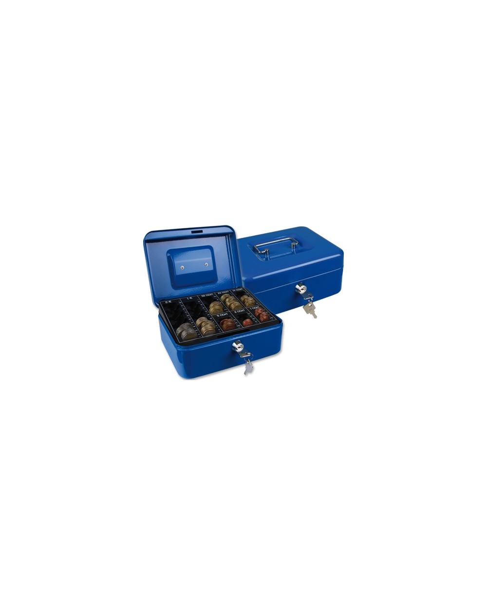 Caja caudales q connect 8 200x160x90 mm azul con portamonedas
