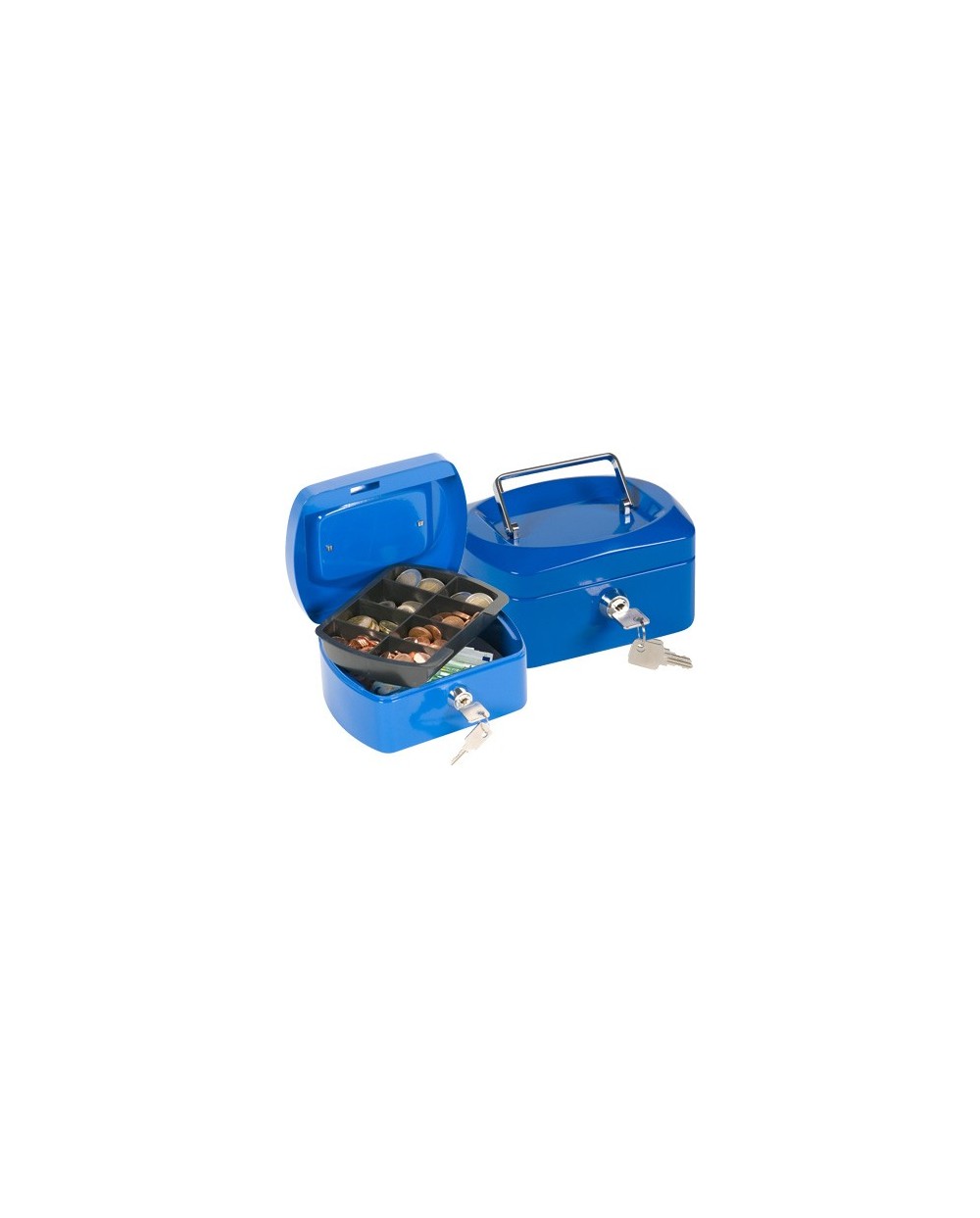 Caja caudales q connect 6 152x115x80 mm azul con portamonedas