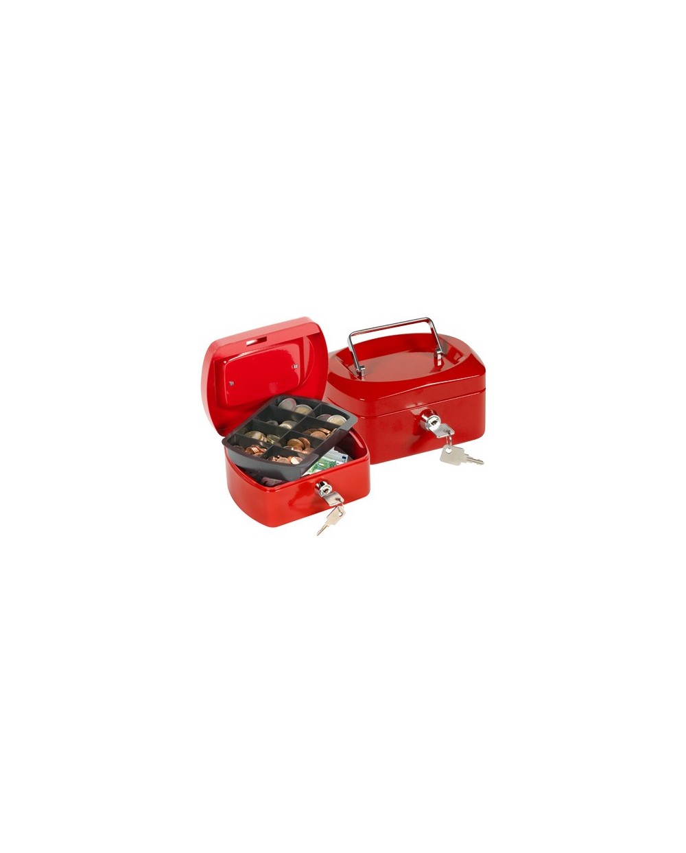 Caja caudales q connect 6 152x115x80 mm roja con portamonedas