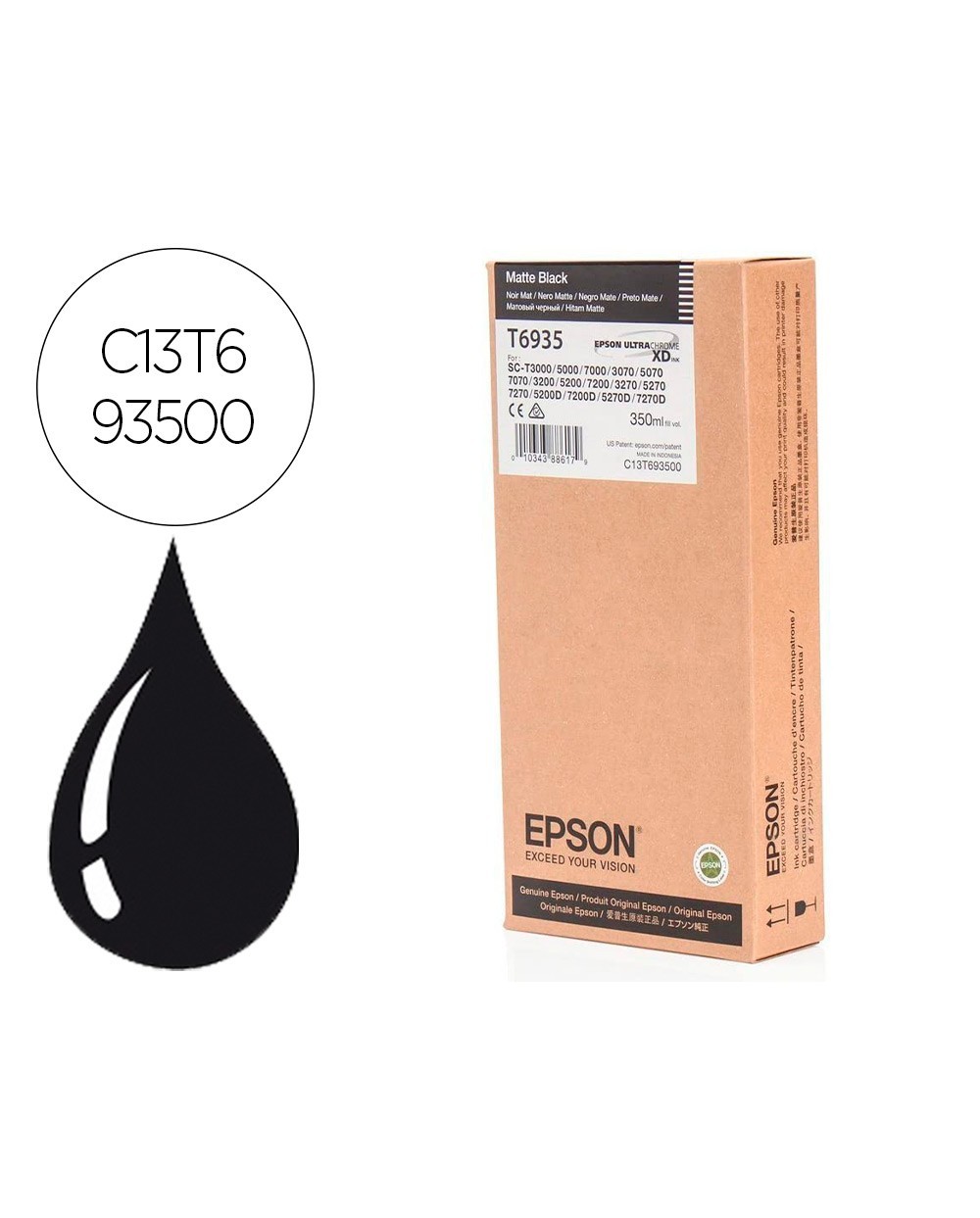 Ink jet epson gf serie sc t negro mate 350 ml