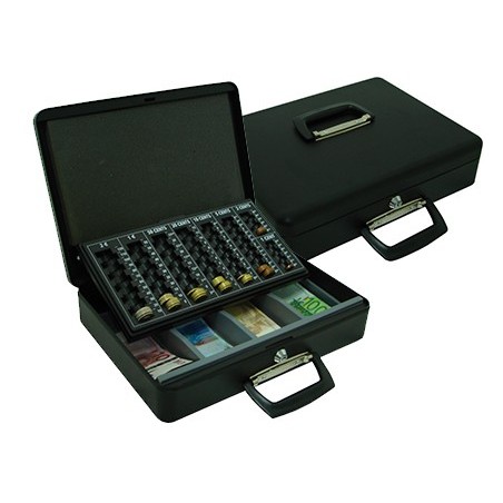 Caja caudales q connect 145 370x290x110 mm con portamonedas y bandeja para billetes
