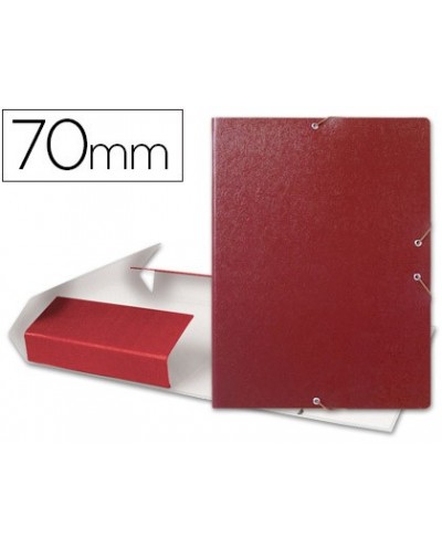 Carpeta proyectos liderpapel folio lomo 70mm carton gofrado roja