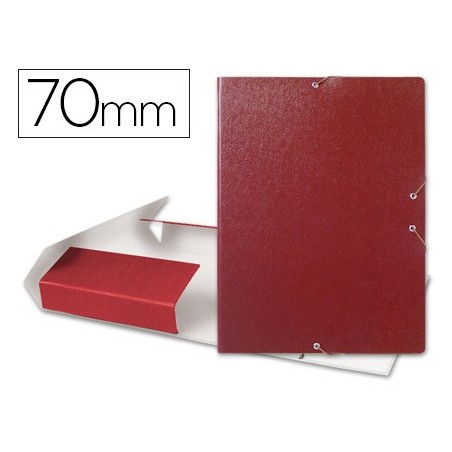 Carpeta proyectos liderpapel folio lomo 70mm carton gofrado roja