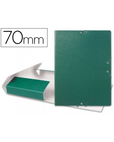 Carpeta proyectos liderpapel folio lomo 70mm carton gofrado verde