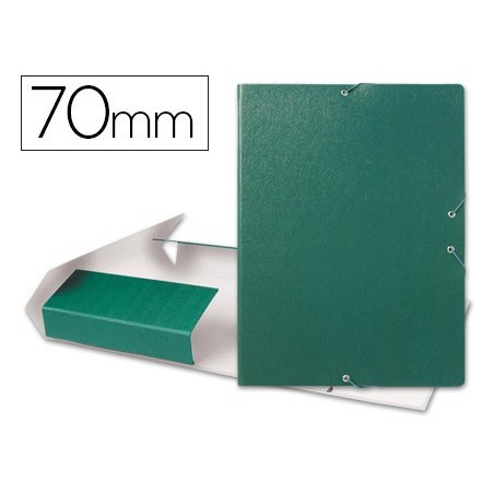 Carpeta proyectos liderpapel folio lomo 70mm carton gofrado verde